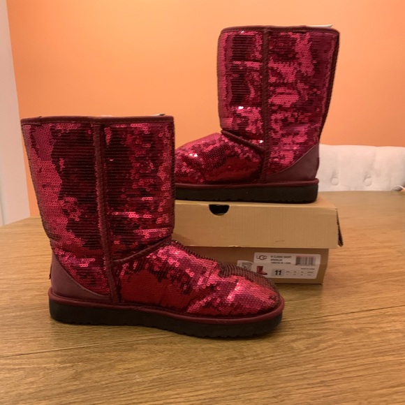 red sequin ugg boots